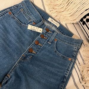 Madewell 10" High-Rise Skinny Jeans - Dewitt Wash: Button-Front TENCEL™ Denim